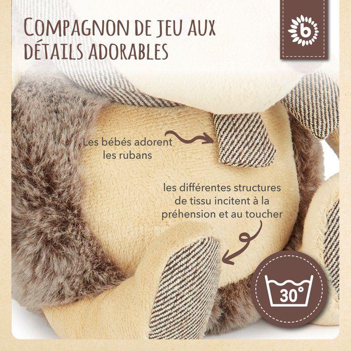 Jouet en peluche - bieco - hérisson - doux - lavable - 22 cm