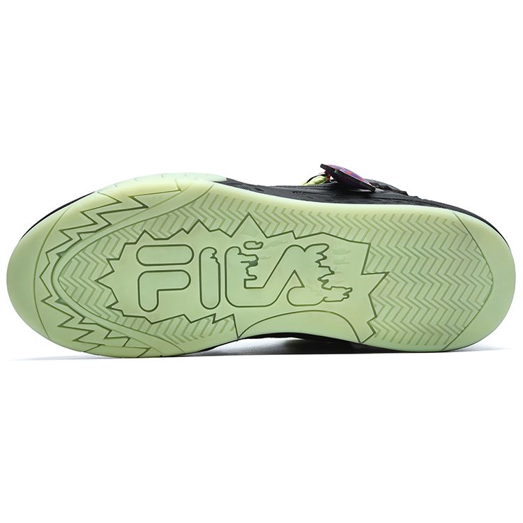 Fila Fusion Serie Desperado Tessuto Pelle Sintetica Scarpe Shadow Bat Mid Top Scarpe da Basket Retrò Sneakers Donna Nero Viola T12W243231FBP