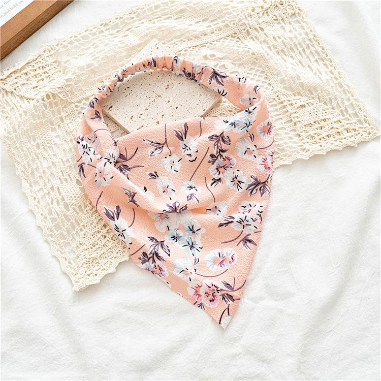 Baghutni Dreieckiges Kopftuch mit Blumenmuster und rundem Stirnband, elastisches Band in Form eines Dickdarms, Haarseil-Stirnband und Haargummi