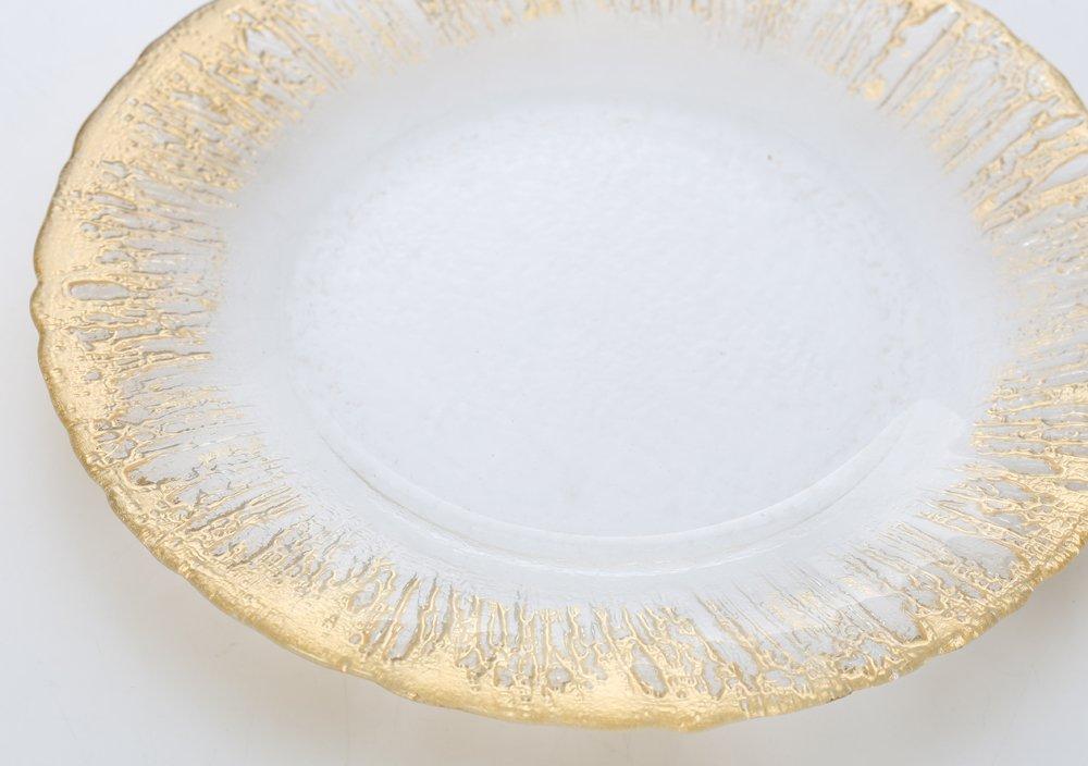 Vetro Felice Medium Plate, Western Tableware, Gold, 21.5cm, Happy Glass Flash, 349122P