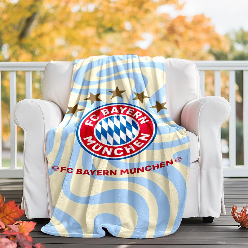 FC Bayern München logo printed throw blanket—soft,warm;versatile blanket for all seasons—perfect as &air-conditioning throw,nap blanket