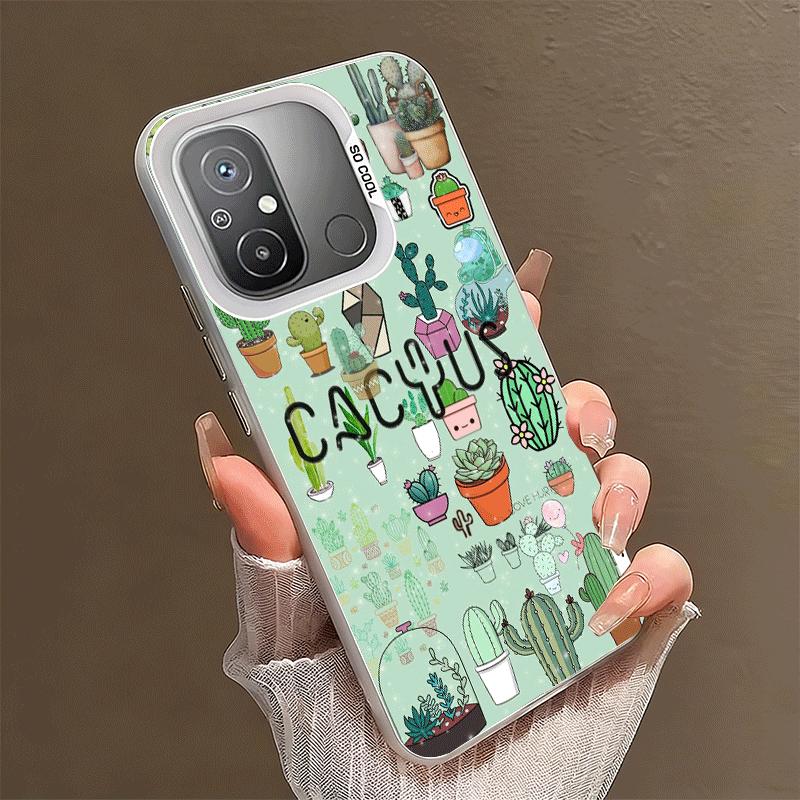 Cactus Pattern Shockproof Phone Case for Xiaomi Poco X7 X6 X5 X3 Pro F7 Ultra M8 Redmi 15C 15 14C 13C 12C 10C 13 12 10