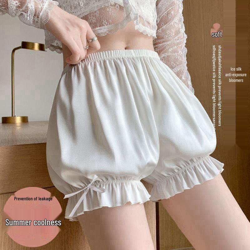 Ice Silk Three-Quarter Length Anti-Exposure Women's Lantern Shorts