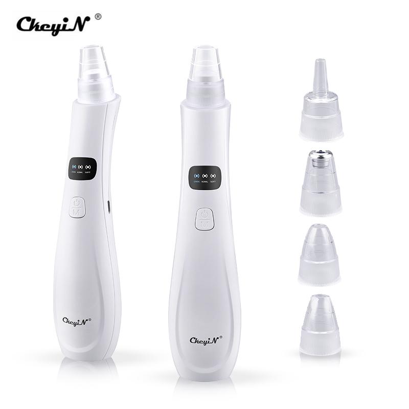 

CkeyiN Blackhead Пылесос для удаления угрей Пылесос Аккумуляторная acne Comedo Extractor с 4 зондами для удаления угрей