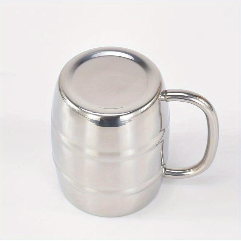 400ml Double Stainless Steel Beer Cup Outdoor Camping Western Coffee Cup with Handle Insulated Portable Water Cup Mugs Utensils