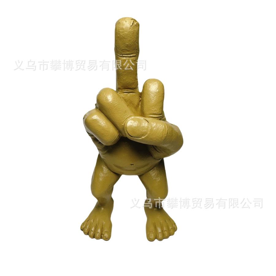 New Spoof Creative Funny Middle Finger Human Mold Leg Resin Craft Desktop Party Decoration Ornament