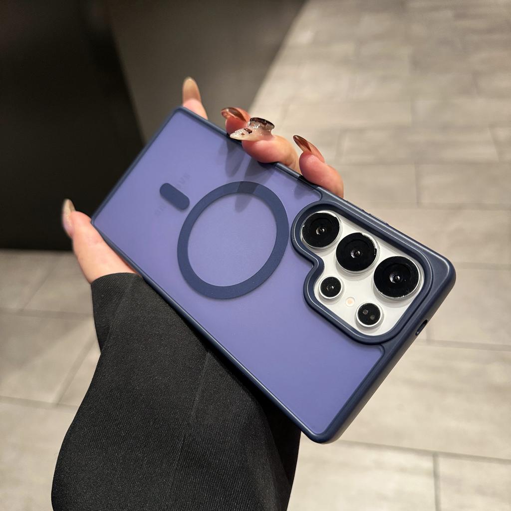 Luxury Matte Translucent For Magsafe Charge Case For Samsung S25 S24 S23 S22 Ultra Plus A56 A36 A26 A16 A55 A35 Frosted PC Cover