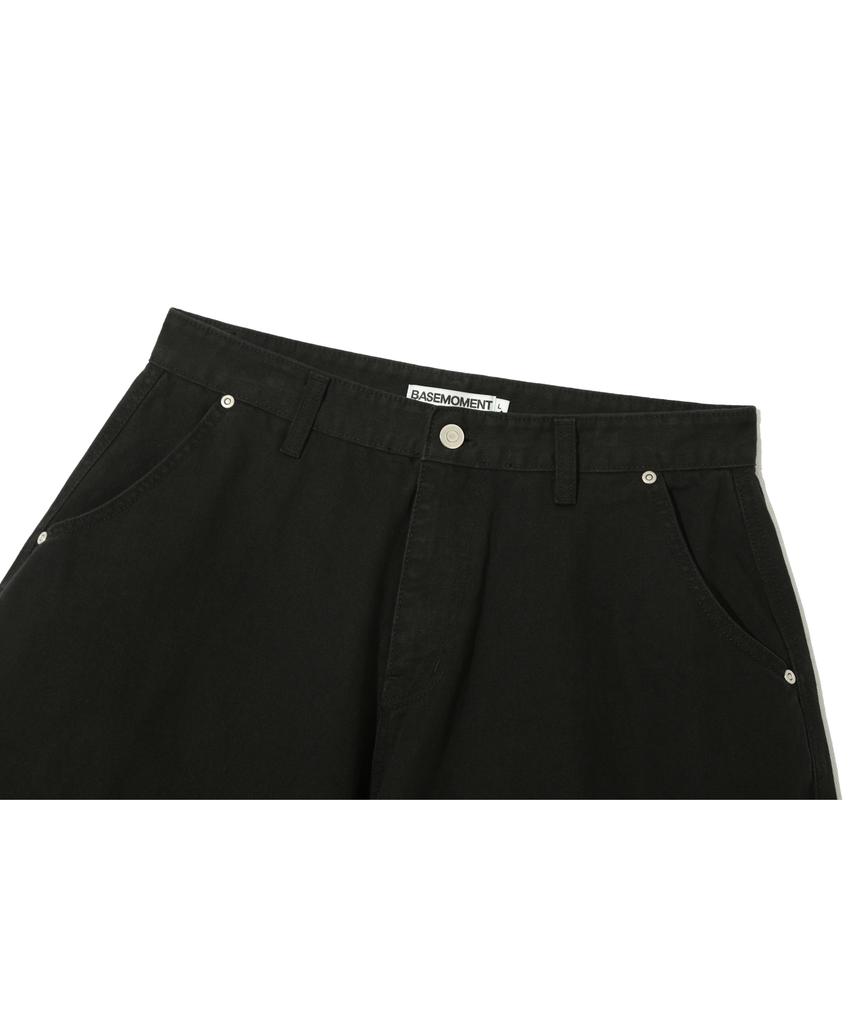 BASEMOMENT Cinch Back Curved Bermuda Shorts Black