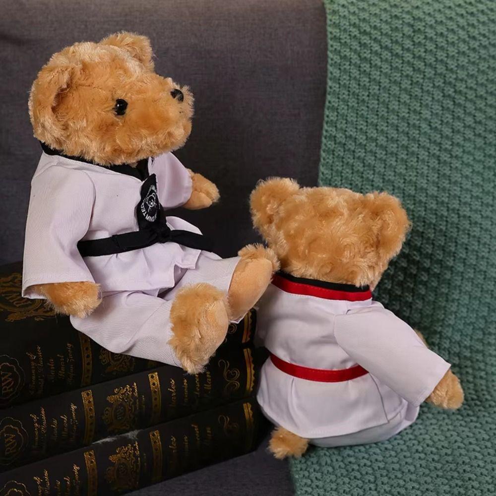Dressing Bear Taekwondo Bear Plush Toy Kong-Fu Stuffed Soft Bear Doll Bear Stuffed Toy Home Decor
