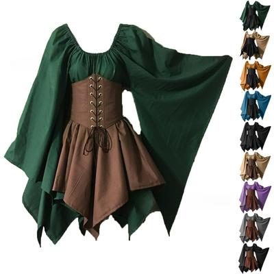 Halloween-Kostüme, Renaissance-Kleider, Mittelalterliche Retro-Gothic-Cos-Kostüme, Bühne