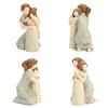 Hand-Painte Mother And Daughter Hugging Figurine Modern Resin Family Ornament  Living Room