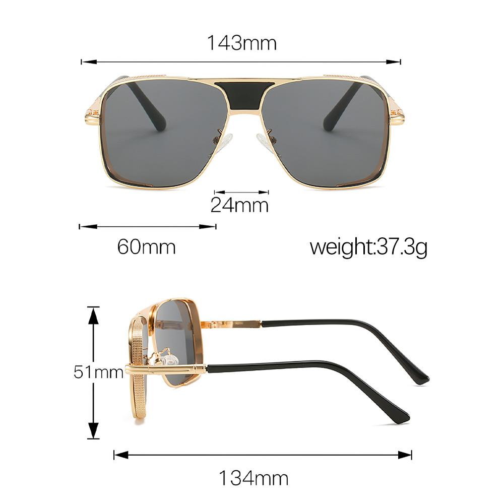 New In Sunglasses for Men Fashionable Large Frame Glasses with Metal Borders Retro and Trendy Items Glasses for Men