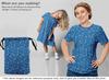oneOone Cotton Flex Medium Blue Fabric Asian Block Dress Material Fabric Print Fabric By The Yard 40 Inch