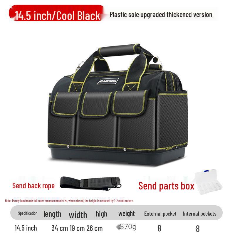Durable Canvas Multifunctional Handbag with Plastic Bottom for Electricians