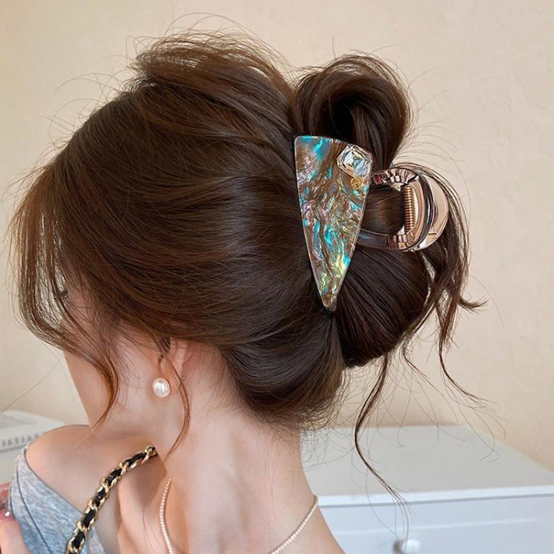 Iridescent Hair Claw Clip Heavy Duty Strong Hold Stylish Hair Clamp for Women Thick Hair Banquet Travel Daily Wear