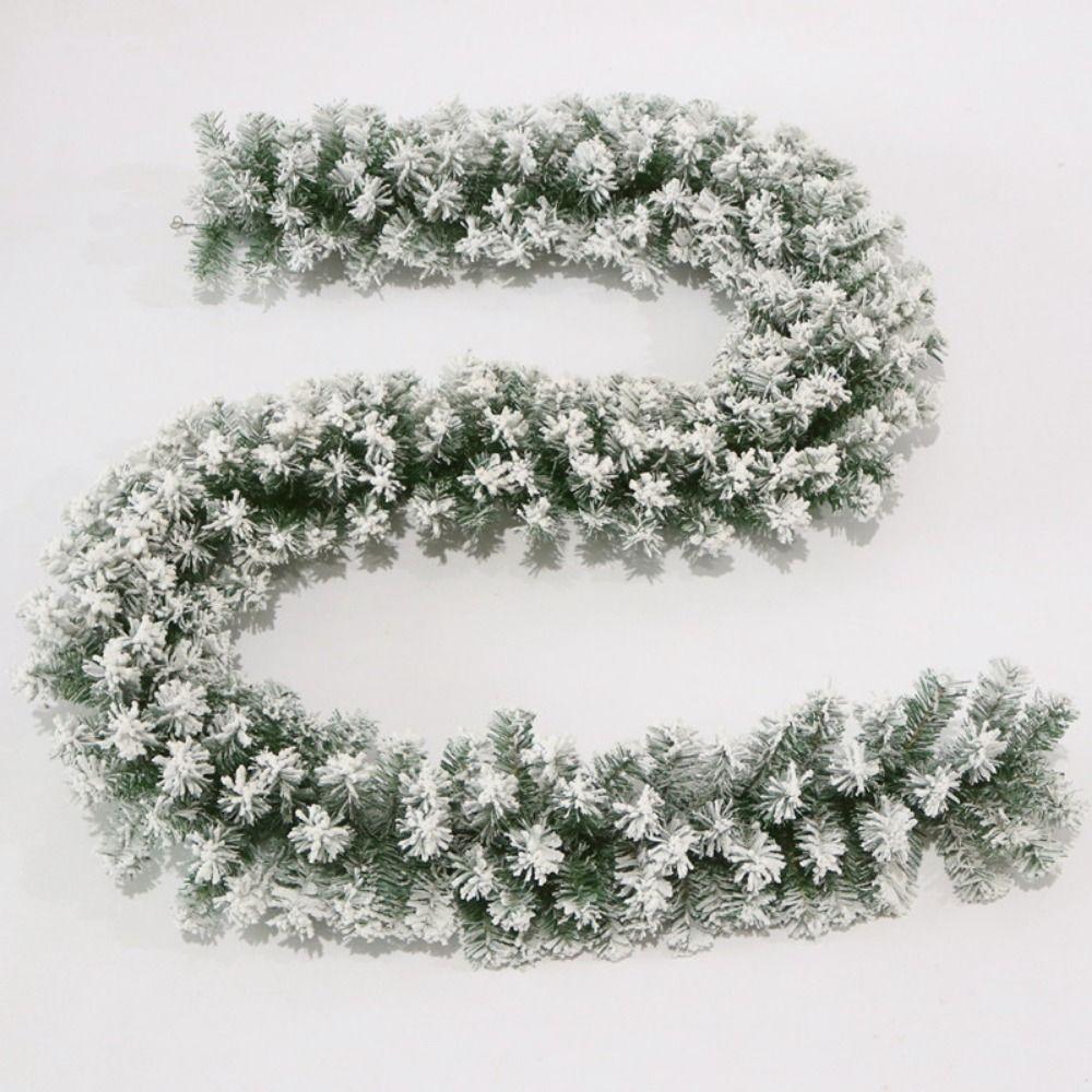 2.7M Artificial Christmas Garland PVC Simulation Cedar Velvet Rattan White Snow Lifelike Christmas Tree Decoration Christmas Day