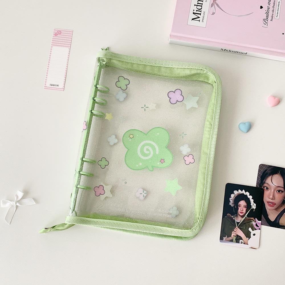 Cute PVC Loose Leaf Album Zipper Student Graduation Photos Album a5 Card Album Girl Idol Photo Storage