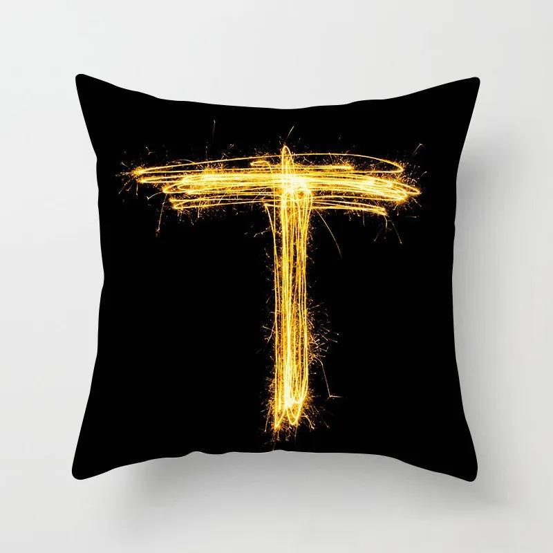 

Простая наволочка с золотыми буквами для украшения интерьера, офиса, гостиной, дома, наволочка 40x40cm