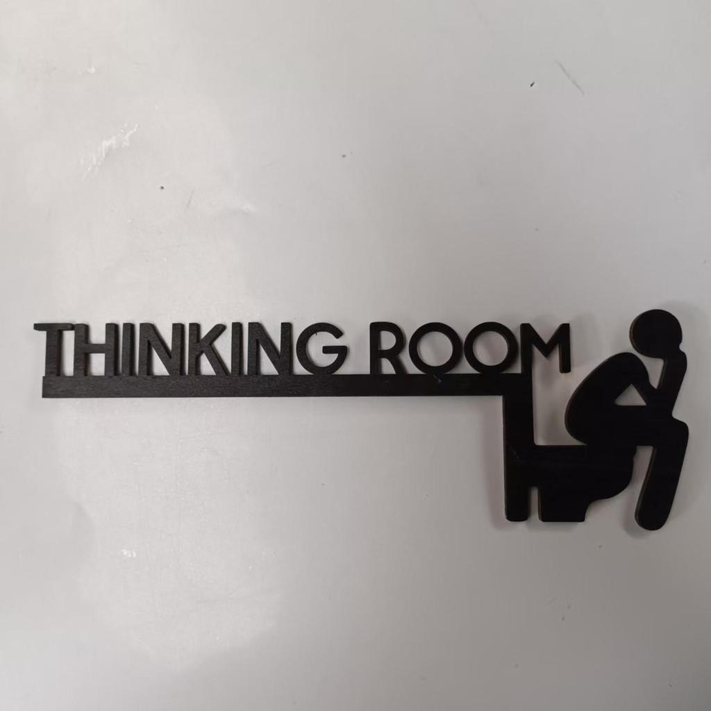 Bathroom Door Topper Sign Corner Thinking Room Fun Wood Toilet Door Sign Unique Thinking Room Fun Toilet Door Sign Funny Decor