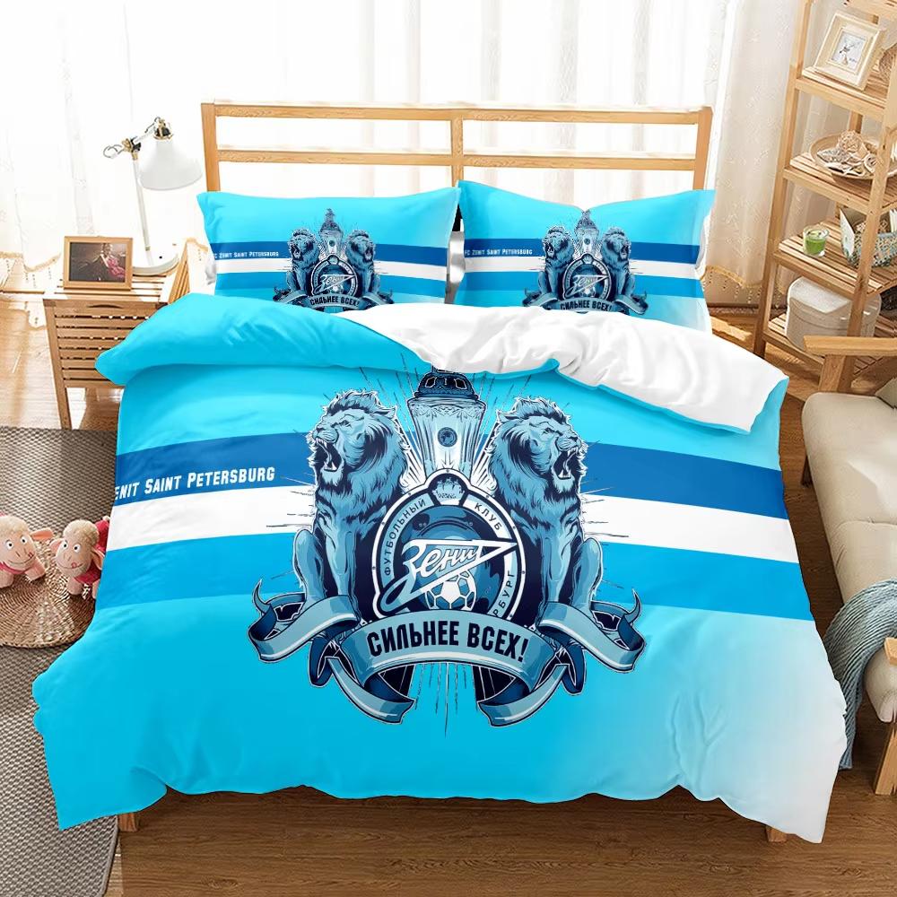 Football FC Zenit Saint Petersburg Bedding Set Boys Girls Twin Queen Size Duvet Cover Pillowcase Bed Kids Adult Home Textiles