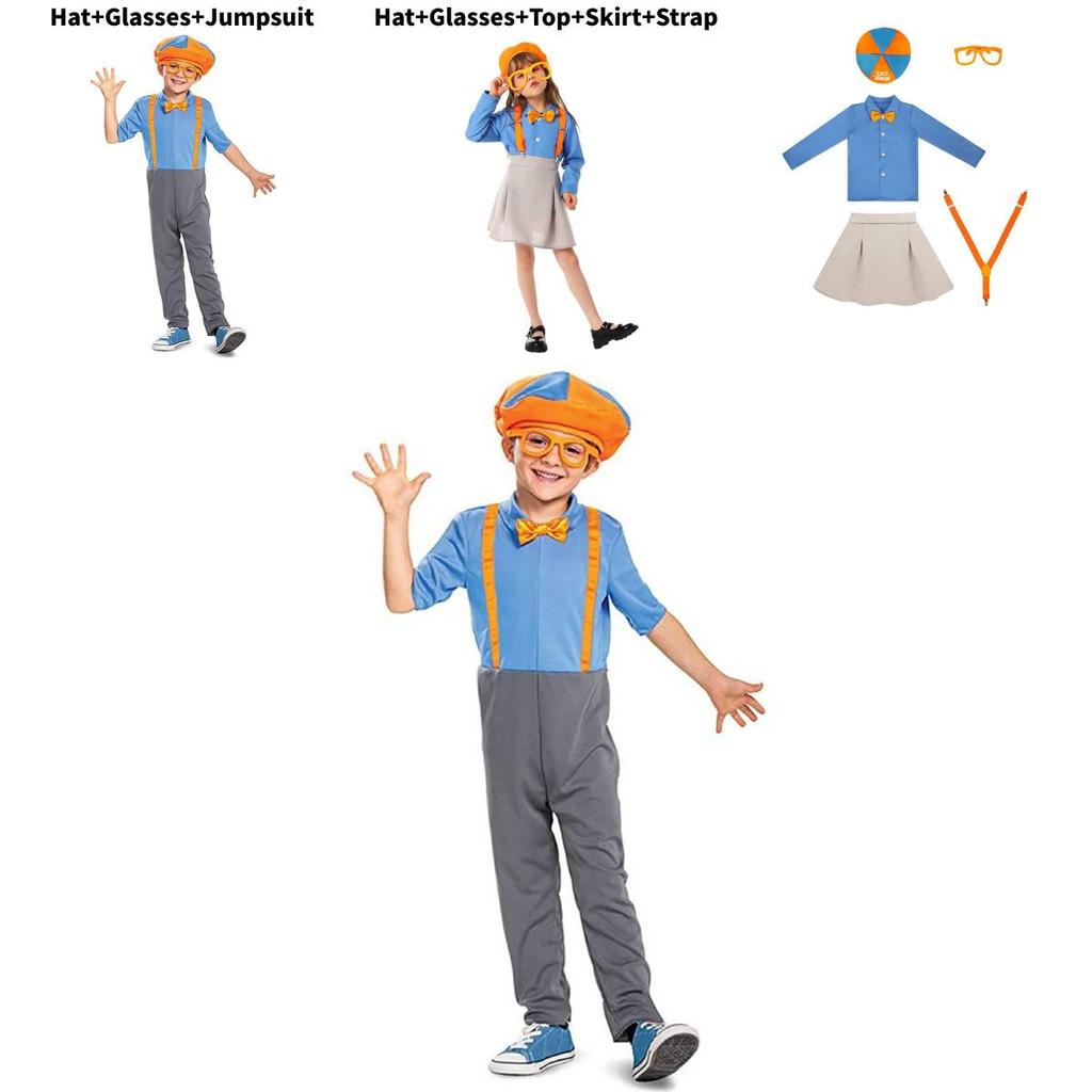 Blippi Childrens Costume For World Book Week Party With Polyester Fabric For Kids 3 To 8 Years