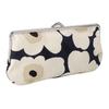 Marimekko Mini Unikko Silmälasikukkaro Pouch, Cosmetic Pouch, Small Item Holder, Clasp Closure, Cotton, 74529 518, Midnight Blue [Used]