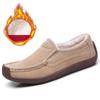 Slip-on Women Genuine Leather Loafers Casual Walking Shoes Elastic Ladies Working Driving Shoes Mother Shoes