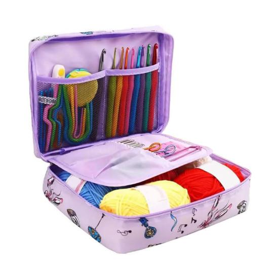 DIY Lace Blanket Weaving Tools 59Pcs/Set Crochet Kit, Ergonomic Hooks Yarn Accessories Set Knitting Supplies for Beginners with Storage Bag, Complete