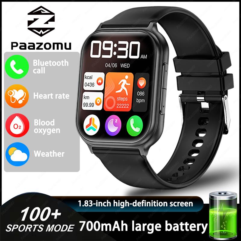

New men s and women s sports 700mAh large battery smartwatch, heart rate blood oxygen monitoring fitness tracker, Bluetooth call