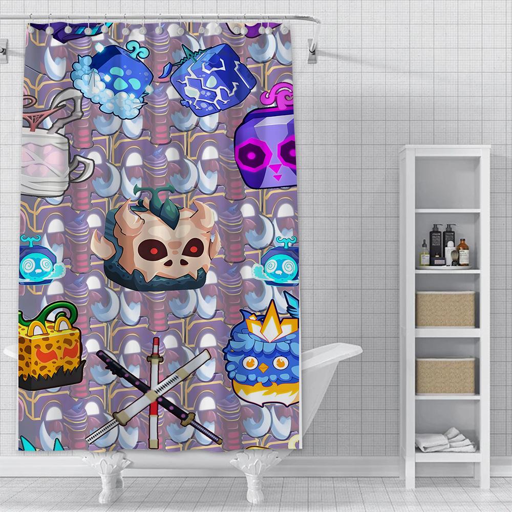 Shower Curtain Waterproof Polyester Fabric Paint Colorful Bath Curtains B-Blox Fruit Pupil Home Bathroom Decor Curtain With Hook