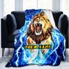 1PC Custom Name Lion Power Energy outdooor Flannel blankets Patterns Throw Blanket All-Season Soft Gift for Couch, Bed, Camping gifts