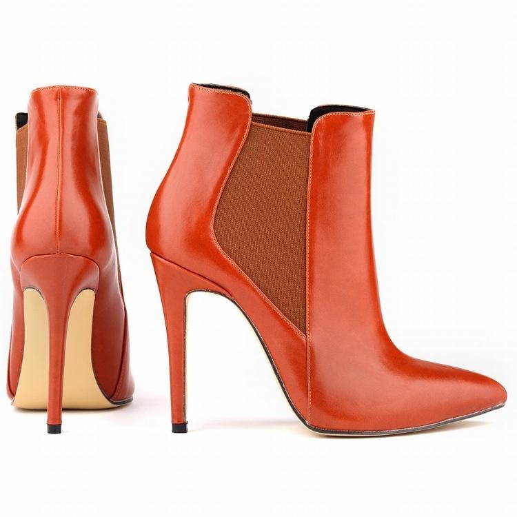 Mulheres Sexy Bico Fino Sólido Preto Couro PU Salto Alto Plataforma Botas de Tornozelo Stilettos Sapatos sapato