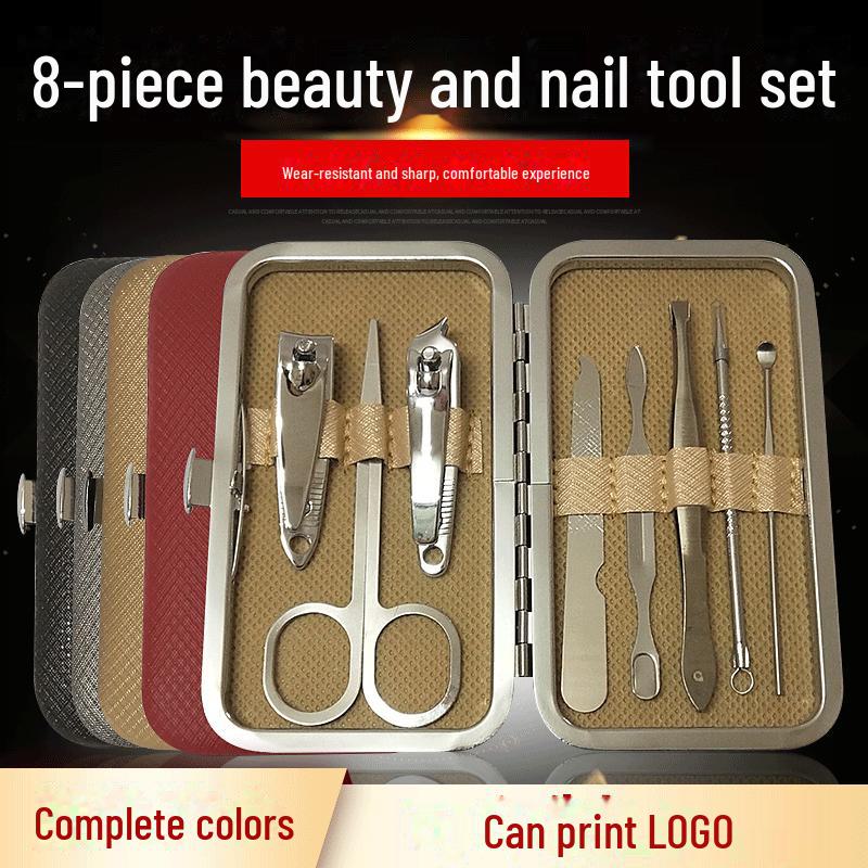 8-Piece Apple Nail Art Manicure Set with Nail Clippers
