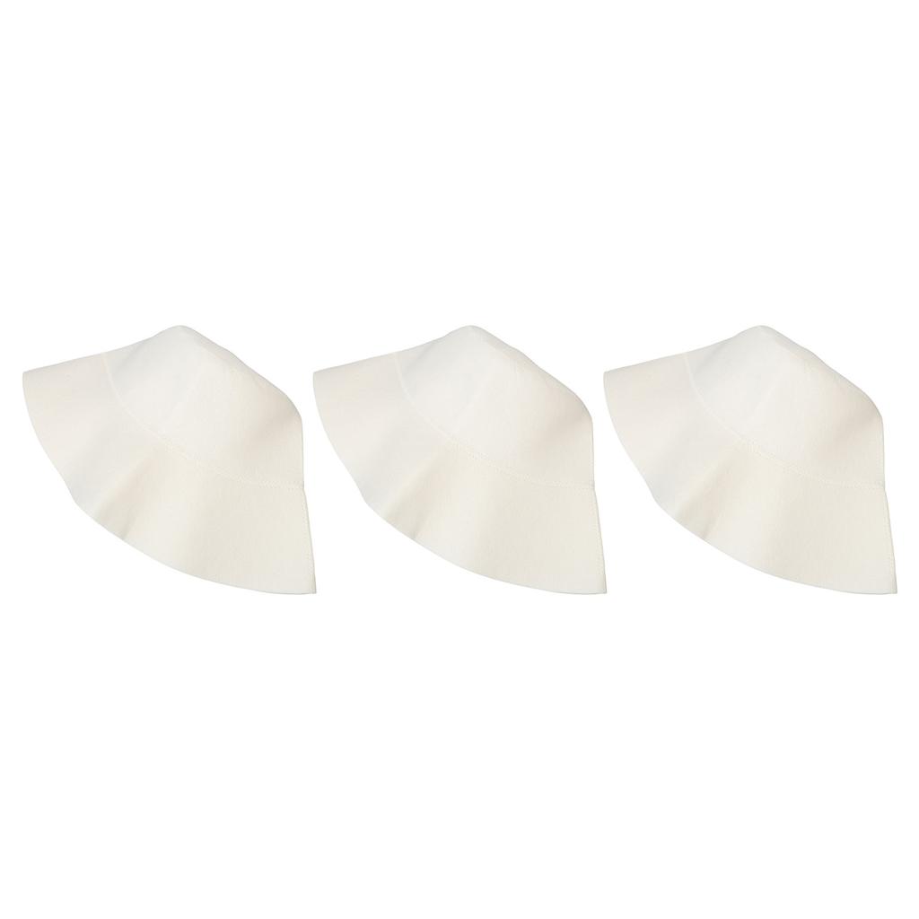 3PCS Sauna Felt Hat Thickening Water Absorption Safe Comfortable Sauna Cap for Bath Accessories White