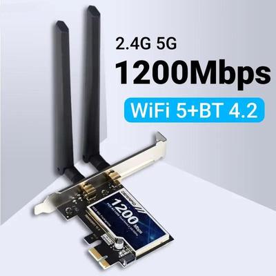 Adattatore WiFi PCI-E 1200Mbps 2.4G/5GHz Bluetooth 4.2 Scheda WiFi Wlan 802.11ac Adattatore Wifi PCI Express da Desktop Per Win 7 10 11