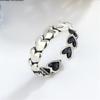 Simple Personality Ins Glossy Love 925 Sterling Silver Jewelry Sweet Heart With Heart Exquisite Popular Opening Rings TYB435