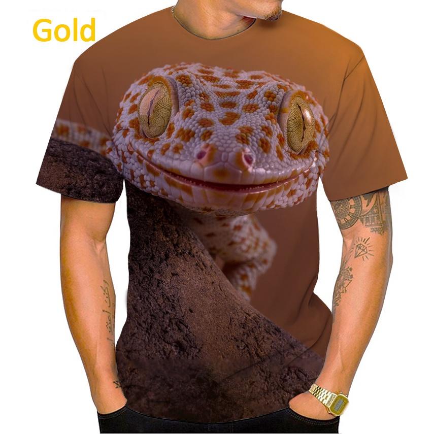 Summer Hot Sale 3D T-shirt Fashion Animal Lizard Print T Shirt Personalized Harajuku Style Street Breathable Short Sleeve Top