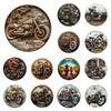 Vintage D Tłoczony Okrągły Metalowy Znak Motocyklowy Zestaw Retro Biker Chopper Dekoracja Ścienna do Garażu Jaskini Mężczyzny Baru Pubu Entuzjasta Motocykli