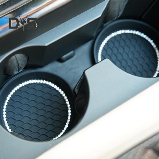 2Pcs Car Coasters Wear Resistant Universal Fit Scratch Prevention Heat-Insulated Non-Slip Cup Holder Mats Silicone Cup Holder Insert