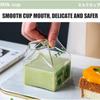 380ml Kawaii Quadratischer Milchkarton Glasbecher Hitzebeständig Süß Erdbeere Pfirsich Frühstücksbecher Puddingbecher Milchflaschen