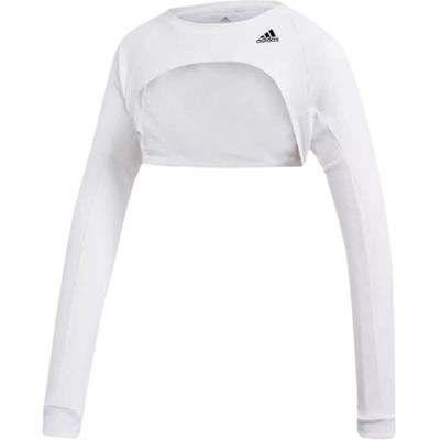 Sports Lifestyle Series Round Neck Breathable Fashion Long Sleeve T-Shirt Women Tops White GH7893