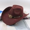 Western Cowboy Style Tibetan Bull Head Accessories Fashion Top Hat Autumn/Winter New Collection Deer Skin Velvet Large Edge Riding Hat