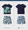 Sommer-T-Shirt- und Shorts-Set mit Dinosaurier-Print für Jungen und Babys – Trendige zweiteilige Kinderbekleidung mit kurzen Ärmeln.