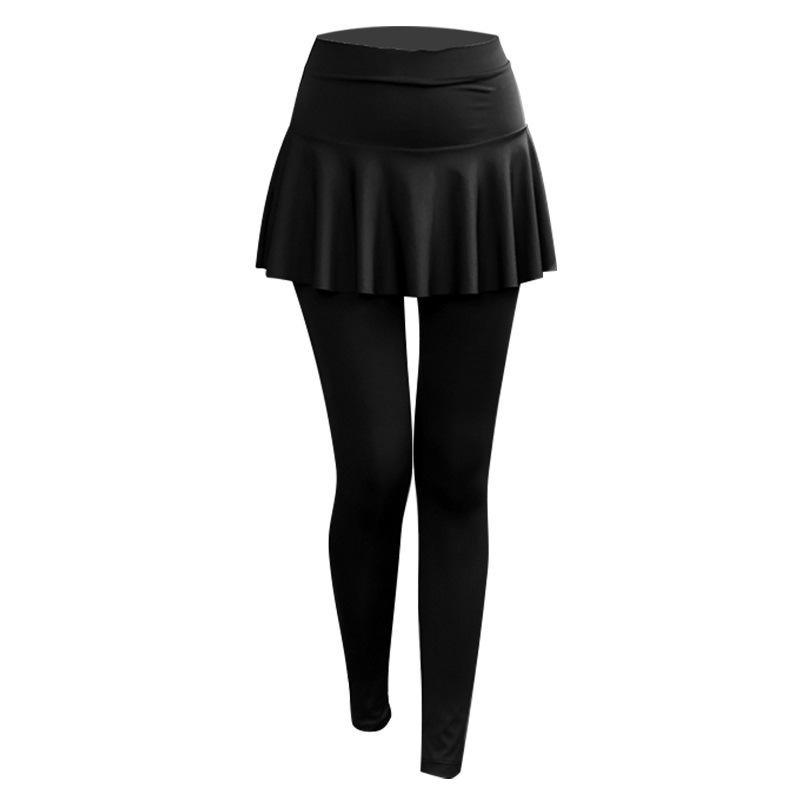 Women's Plus Size Two-Piece Look Yoga Pants - Trendy Autumn Sportswear for Running & Fitness
