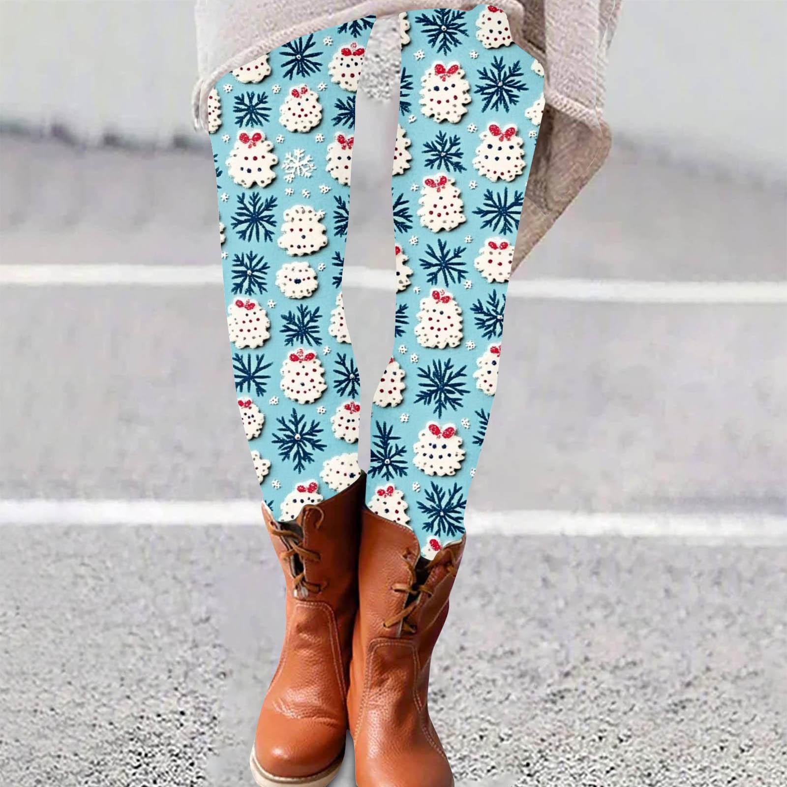 

Женские брюки с рождественским принтом, эластичные, мягкие, повседневные, домашние, спальные брюки XXL циан