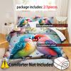 Parrot Flower 3D Printed Bedding Linen Set Elegant Luxury Home Textiles Duvet Cover Set Soft Comfortable Quilt Cover Pillowcases