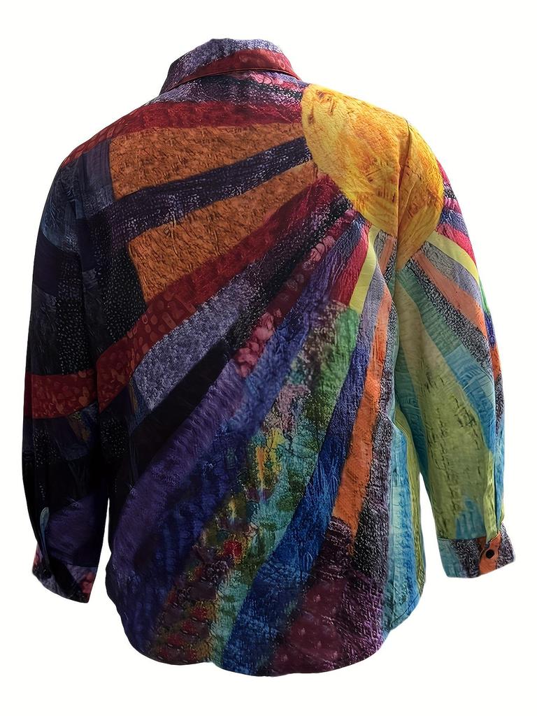 2025 Women's Summer Long-Sleeved Floral 3D Shirt