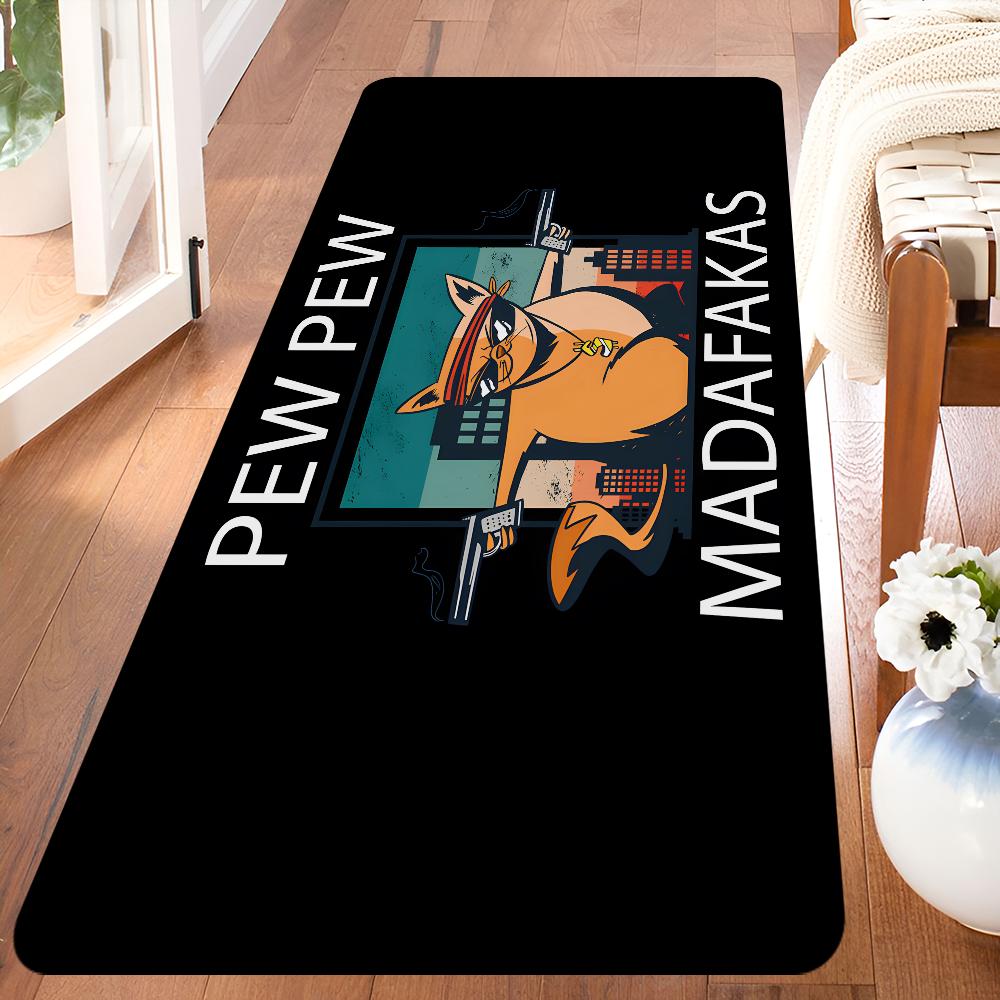 MADAFAKAS Teppichmuster Eingangstürmatte Waschbar Rutschfest Wohnzimmer Sofa Stühle Bereichsmatte Küche Willkommen Fußmatte