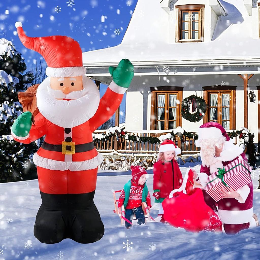 6 FT Holiday Yard Decoration Supplies Christmas Inflatable Santa Claus Christmas Inflatables Outdoor Decorations LED Lights