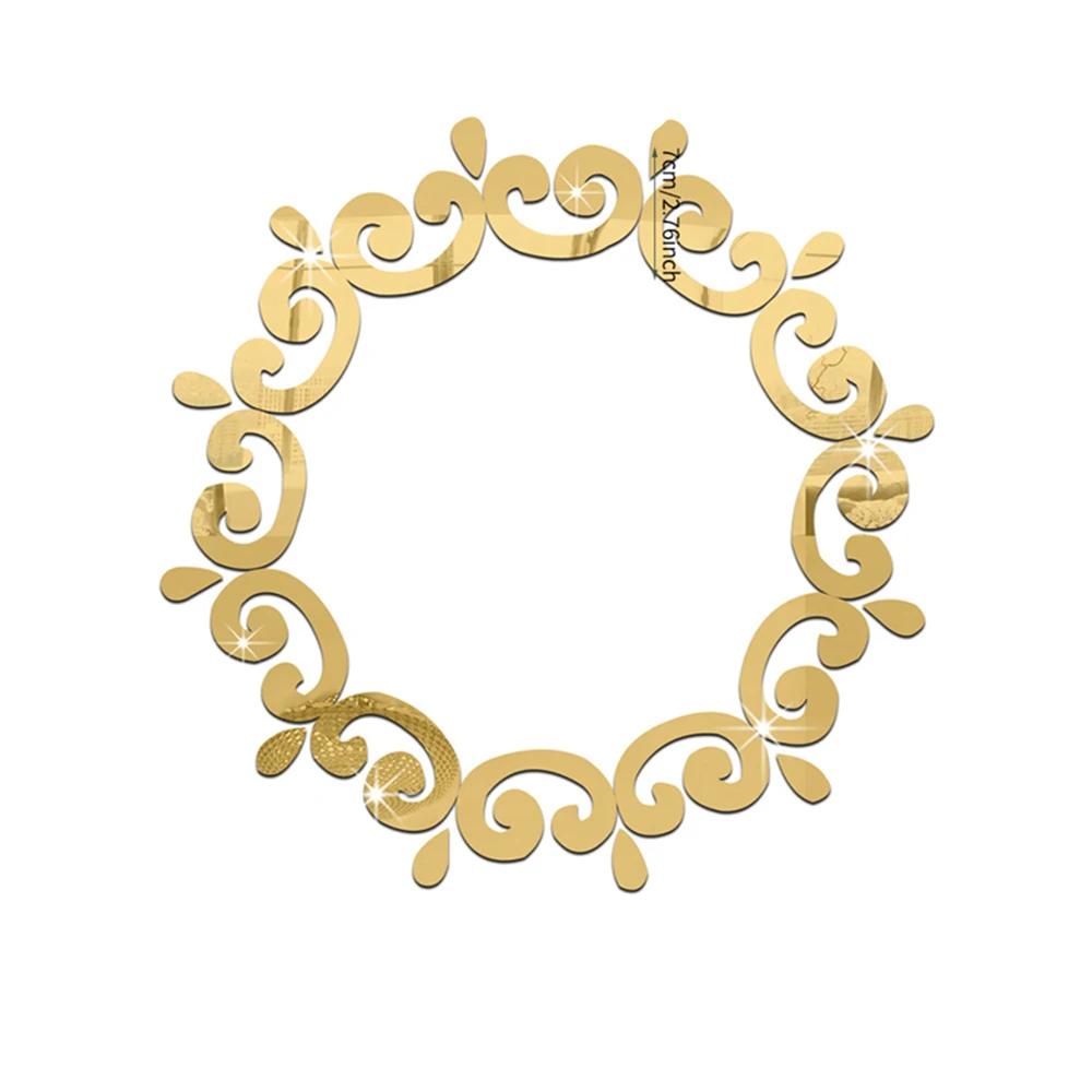 New 3D Acrylic Mirror Sticker Living Room Bedroom Lace Mirror Home Office Wall-Sticker Decals Stickers ECO-Friendly Home Decor